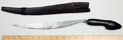Northern Philippine Talibon Knife with Wooden Hilt & Sheath