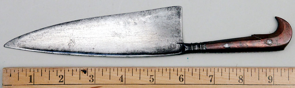 Indian Small Knife with Copper Alloy Hilt Scales