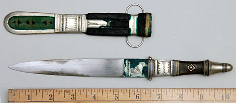 African Saharan Tuareg Dagger with Silver Mountings in Agadez Style